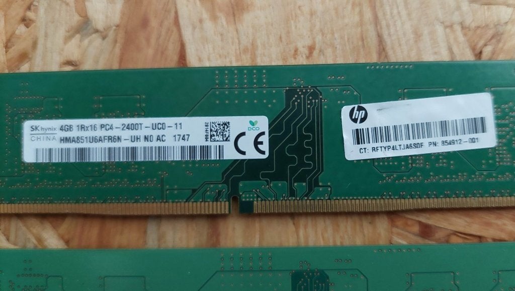 8 GB Kit (2x 4GB) SKhynix HP DDR4 PC4 2400T Pc Gaming  geheu, Ophalen, DDR4, 8 GB, Zo goed als nieuw