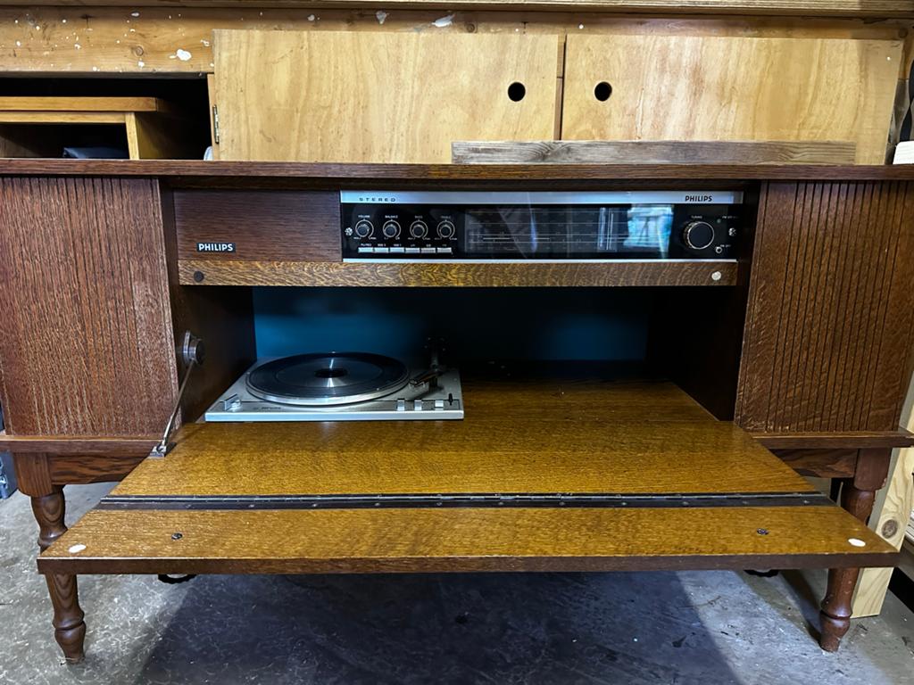 Vintage Philips radiomeubel met platenspeler, Antiek en Kunst, Ophalen