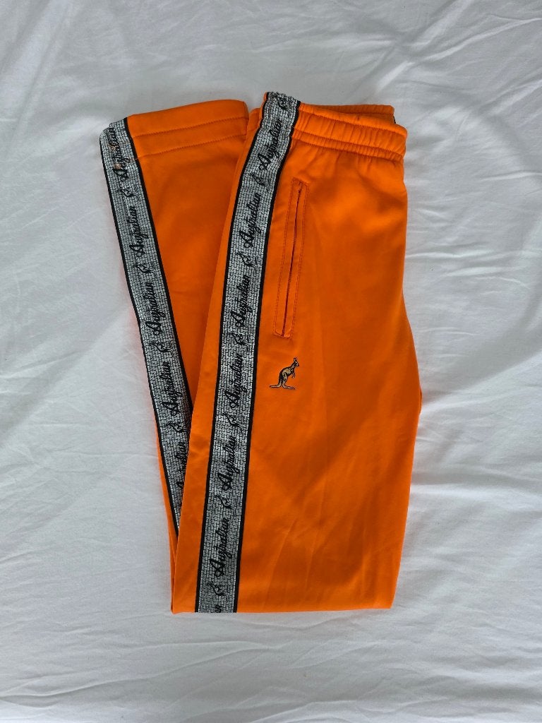 Oranje Australian broek 3XS (38) zilveren bies dubbele rits, Kleding | Heren, Sportkleding, Oranje, Ophalen of Verzenden, Zo goed als nieuw