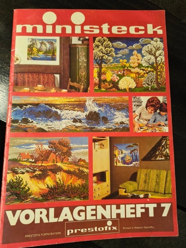 * Ministeck Prestofix Vorlagen heft 7 Landschap – 1977 *, Hobby en Vrije tijd, Ministeck, Verzenden, Gebruikt, Voorbeeldboek