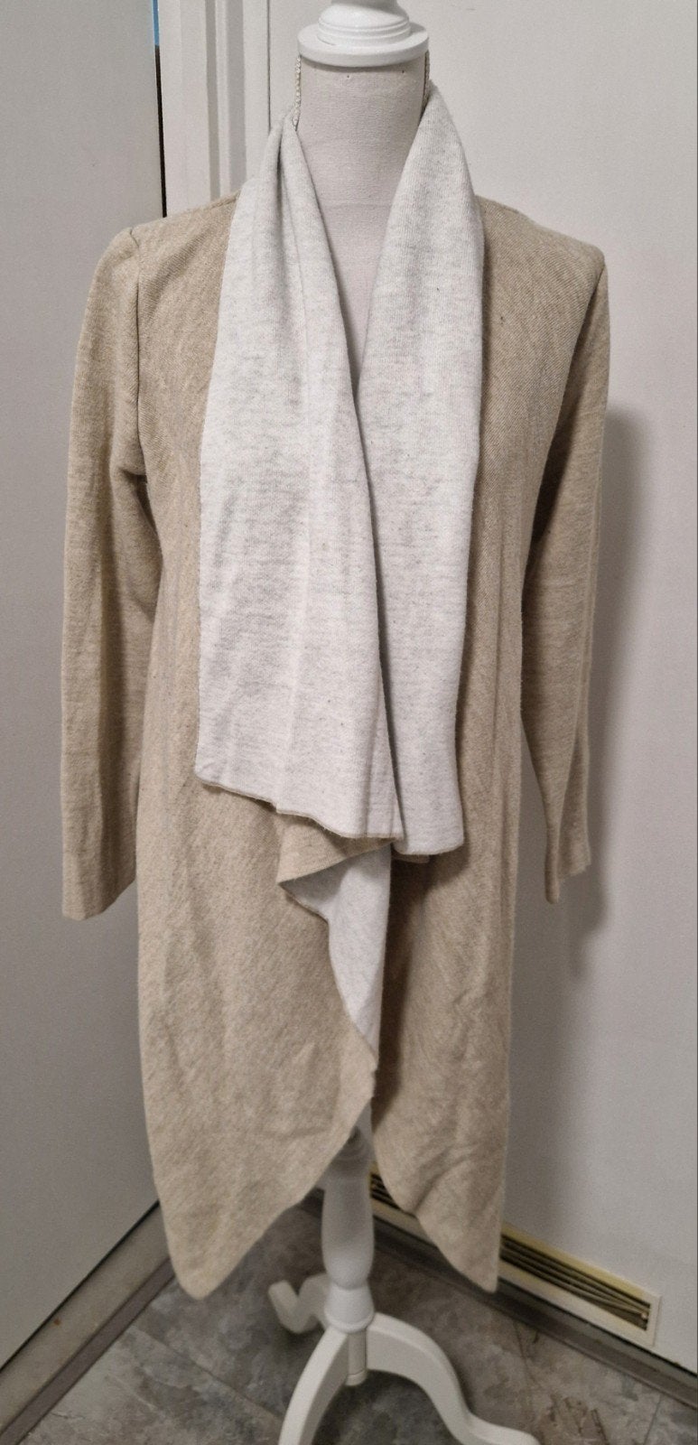 ZARA KNIT Beige Lang Vest - Maat M, Kleding | Dames, Ophalen of Verzenden, Zo goed als nieuw, Maat 38/40 (M)