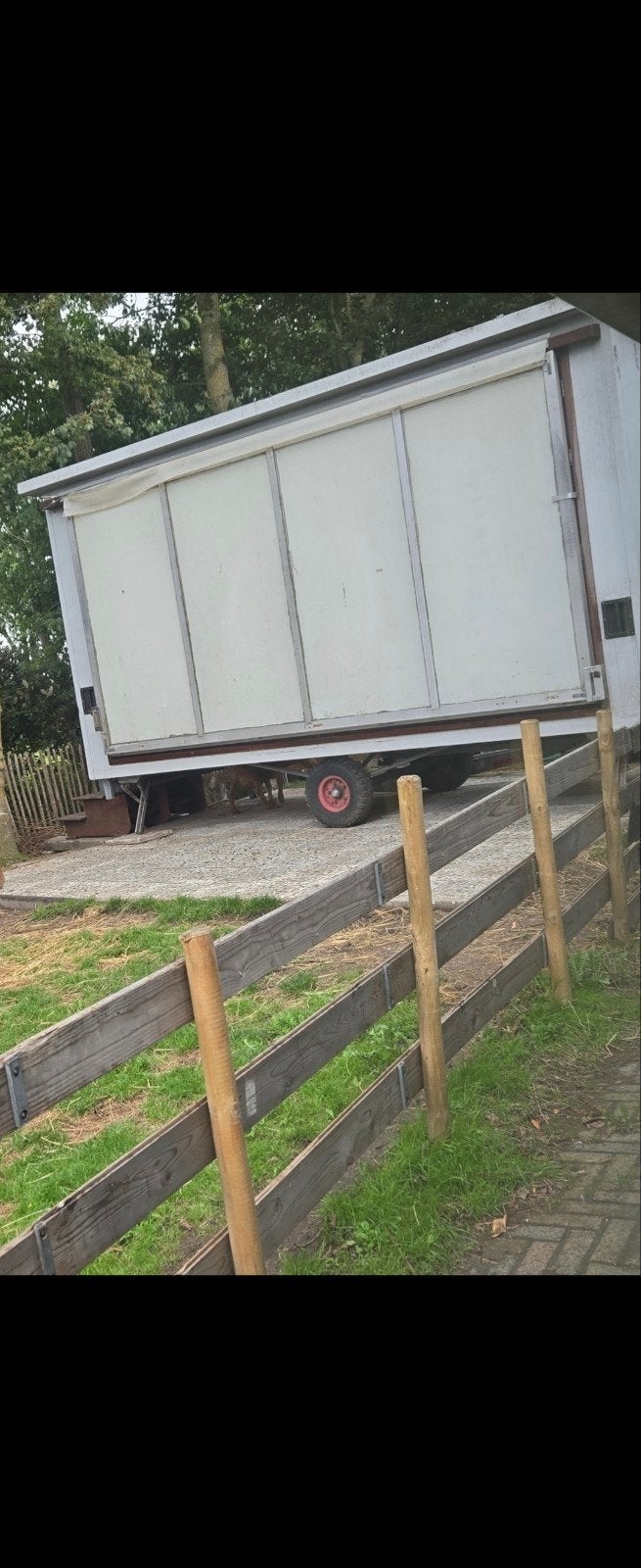 Aluminium overkapping / kap voor aanhangwagen – ca. 8 x 4M, Ophalen