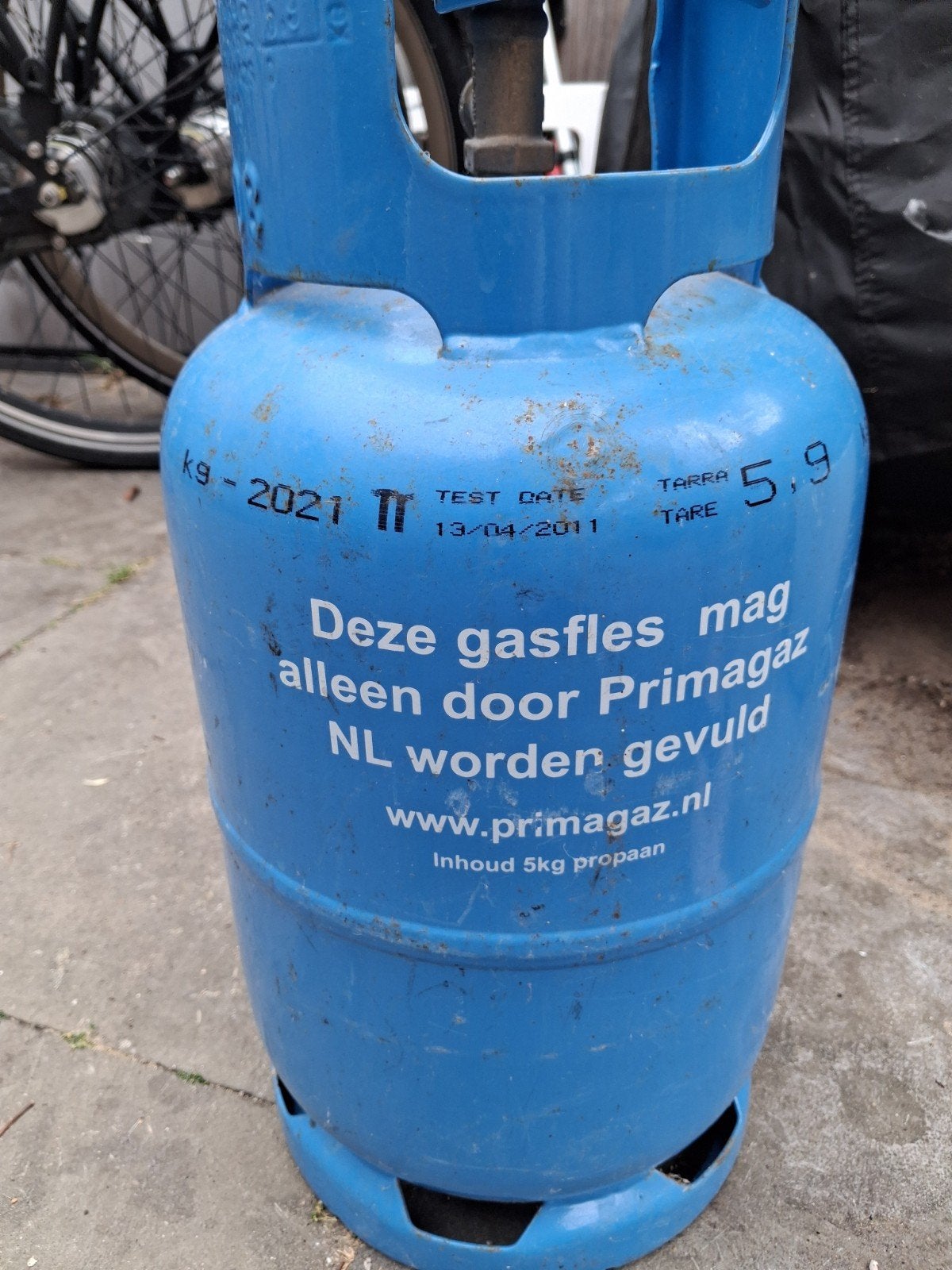 Primagaz EasyBlue 5kg propaan gasfles (leeg), Ophalen of Verzenden, Gebruikt