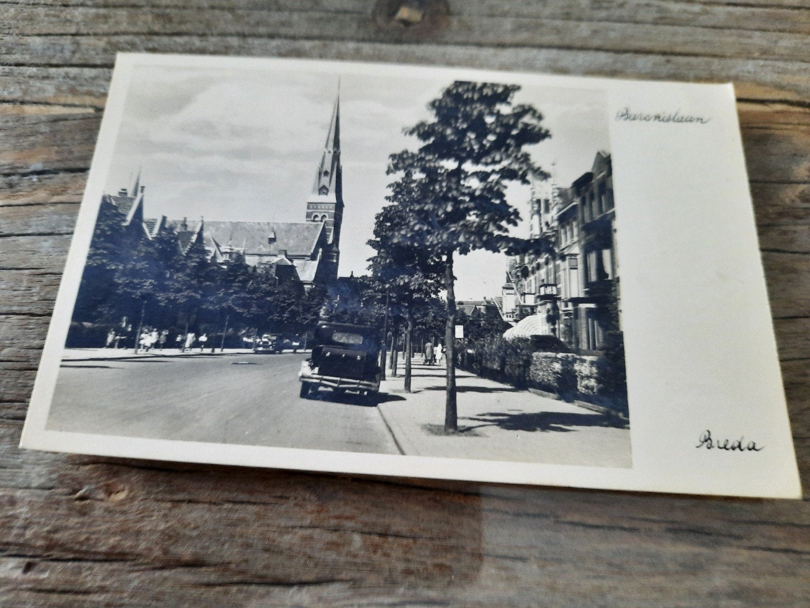 Baronielaan Breda oude ansichtkaart, Ophalen of Verzenden, 1940 tot 1960, Noord-Brabant