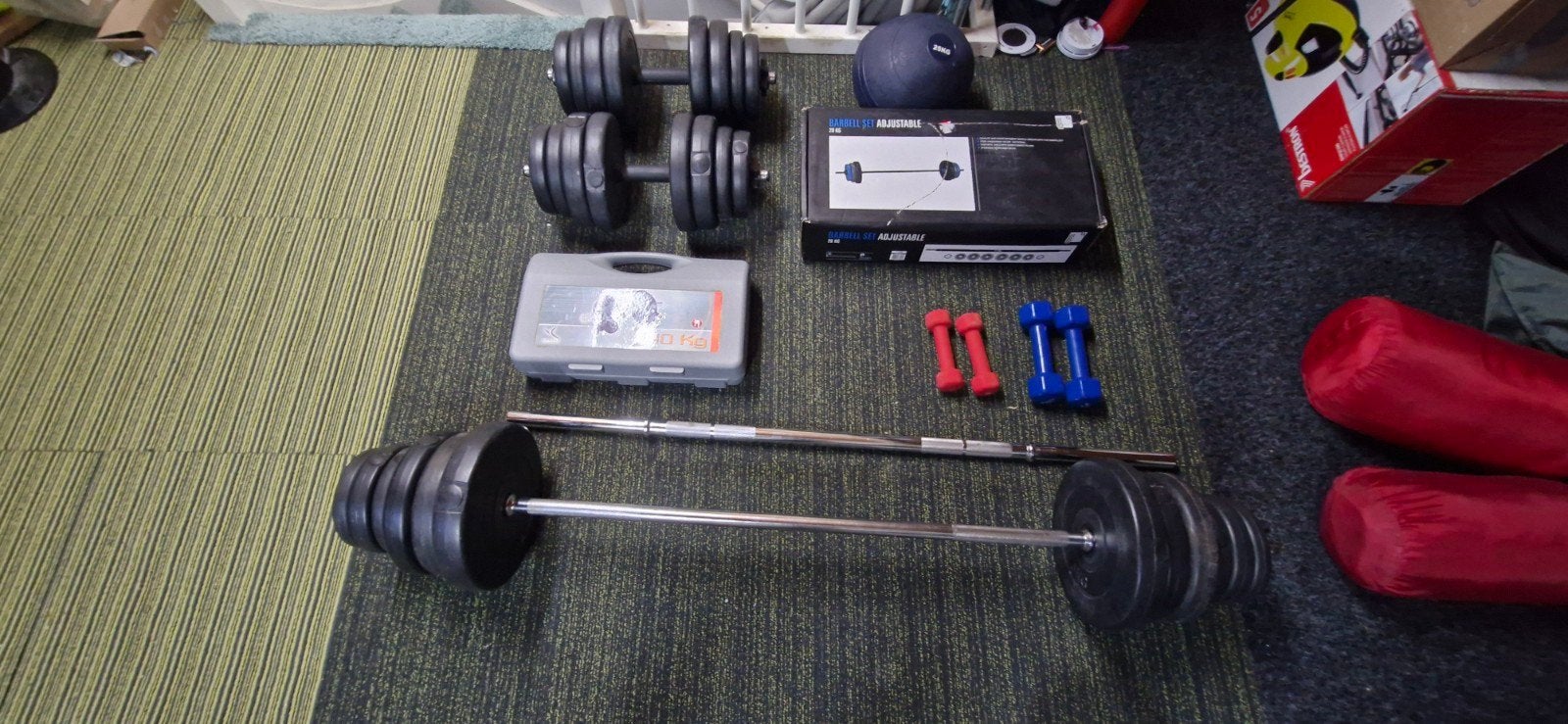 Complete Halterset met Dumbbells en Halterstangen, Ophalen, Gebruikt, Benen, Halterset