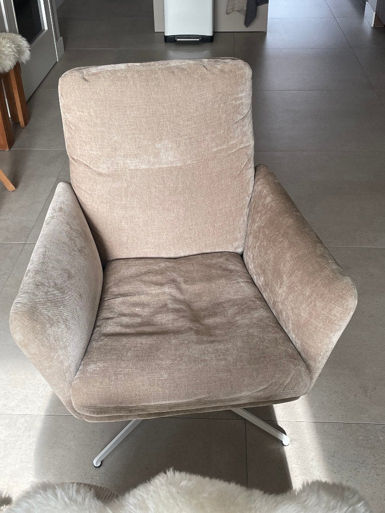 fauteuil design met draaiend onderstel, Ophalen, Design, 75 tot 100 cm, Zo goed als nieuw