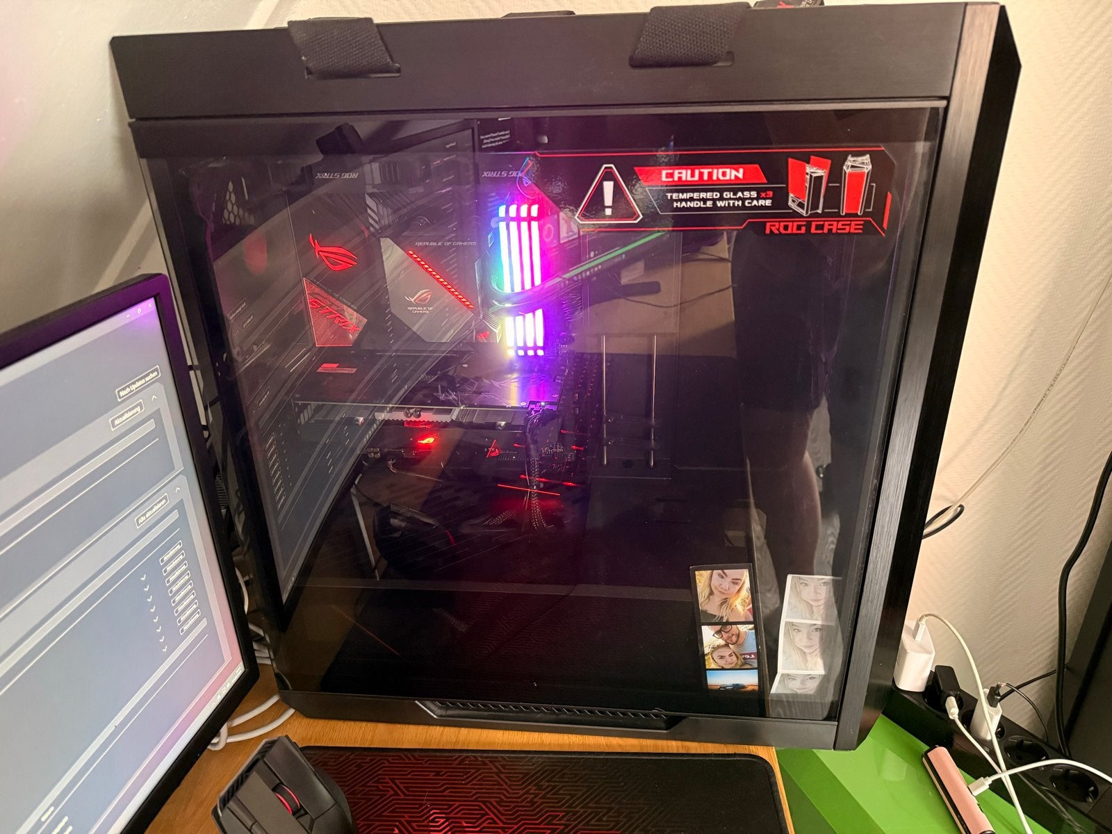 Complete ASUS ROG Gaming PC Setup met Dual Monitoren, Computers en Software, Desktop Pc's, Ophalen, 32 GB, Zo goed als nieuw, Gaming
