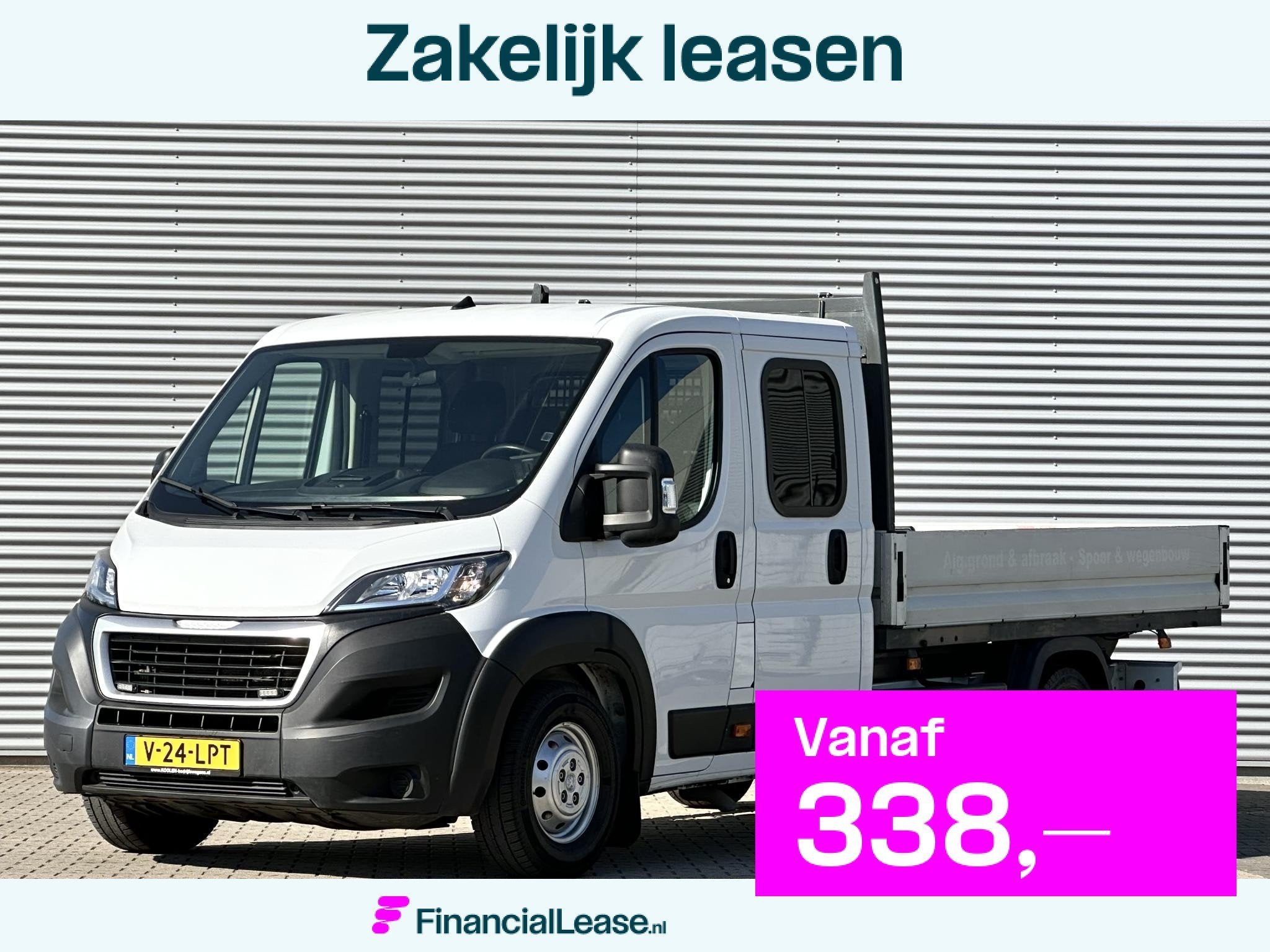 Peugeot Boxer Open laadbak 2.2 165PK L4 DC Dubbele cabine Pe, Voorwielaandrijving, Stof, Gebruikt, Euro 6