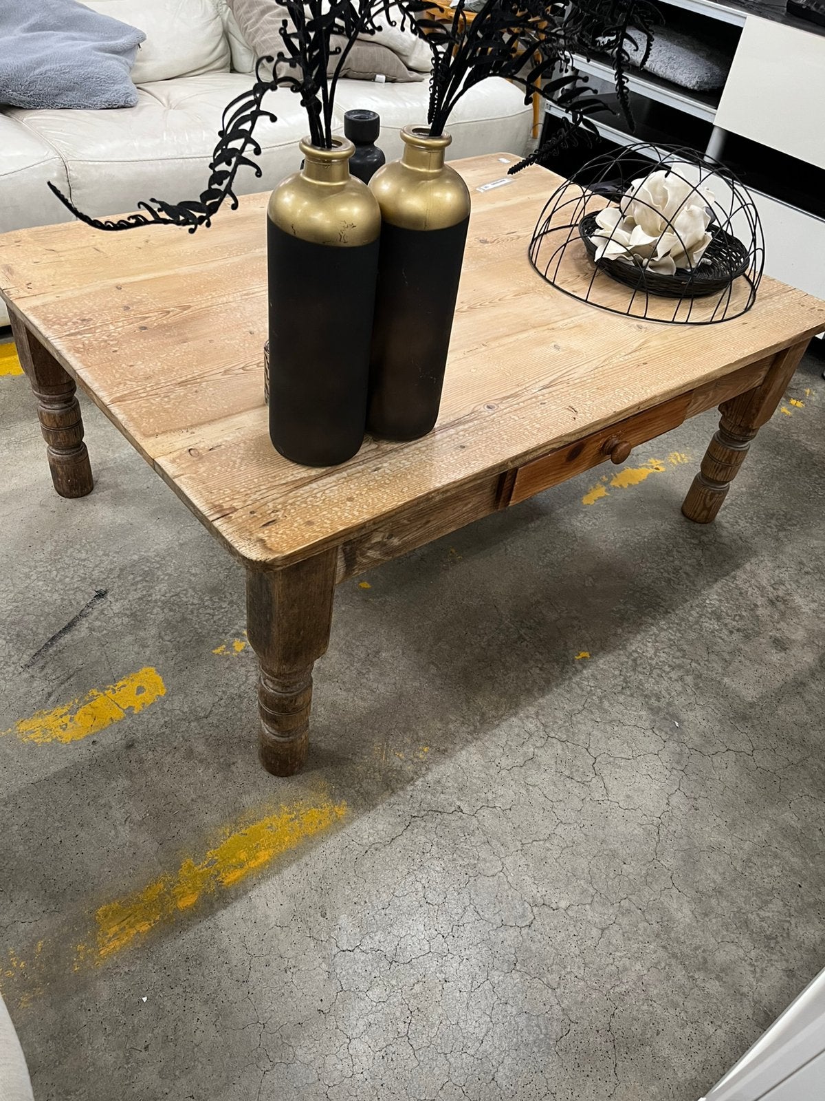 Antieke Salontafel WD-028 MP - 195, Gebruikt, 100 tot 150 cm, Rechthoekig, 50 tot 100 cm