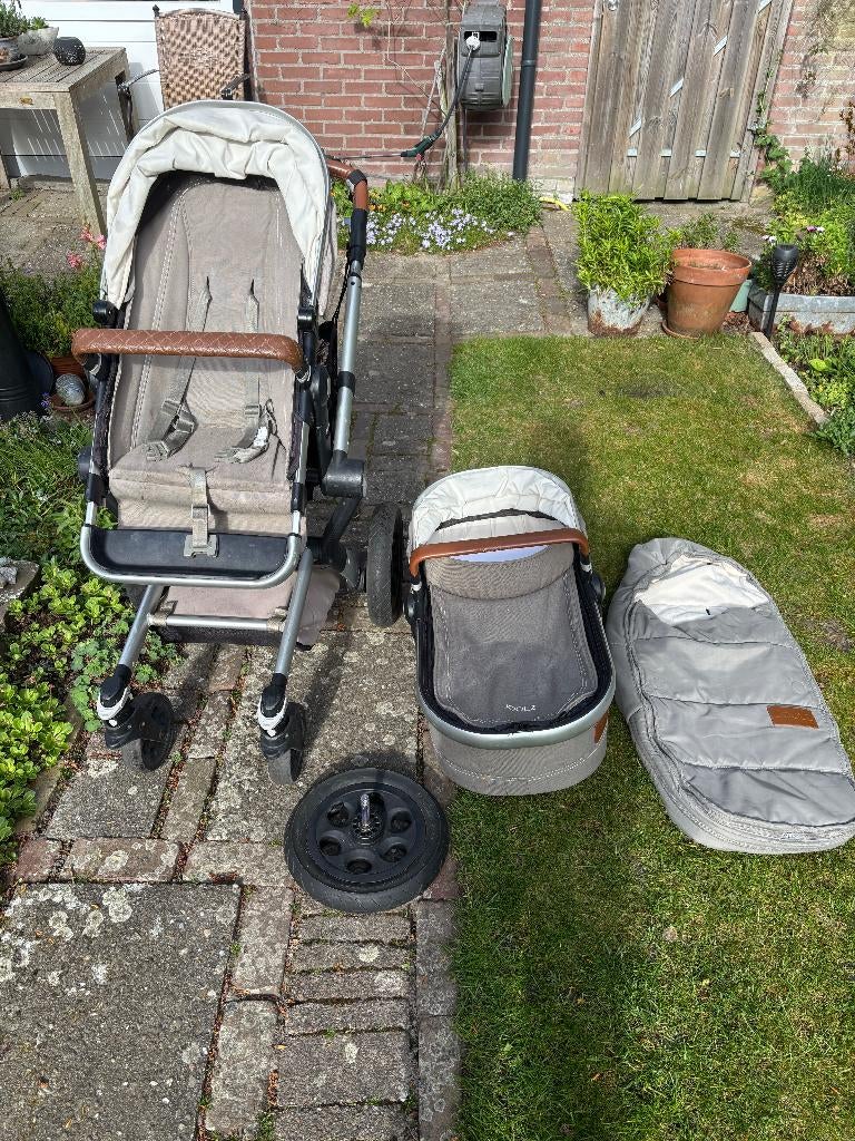 Joolz kinderwagen met reiswieg en voetenzak, Kinderen en Baby's, Kinderwagens en Combinaties, Gebruikt, Combiwagen, Verstelbare duwstang