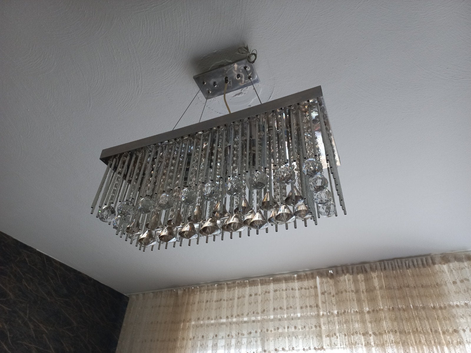 Moderne kristallen plafondlamp met LED-kleurverandering, Ophalen, Gebruikt, Modern, Kristal