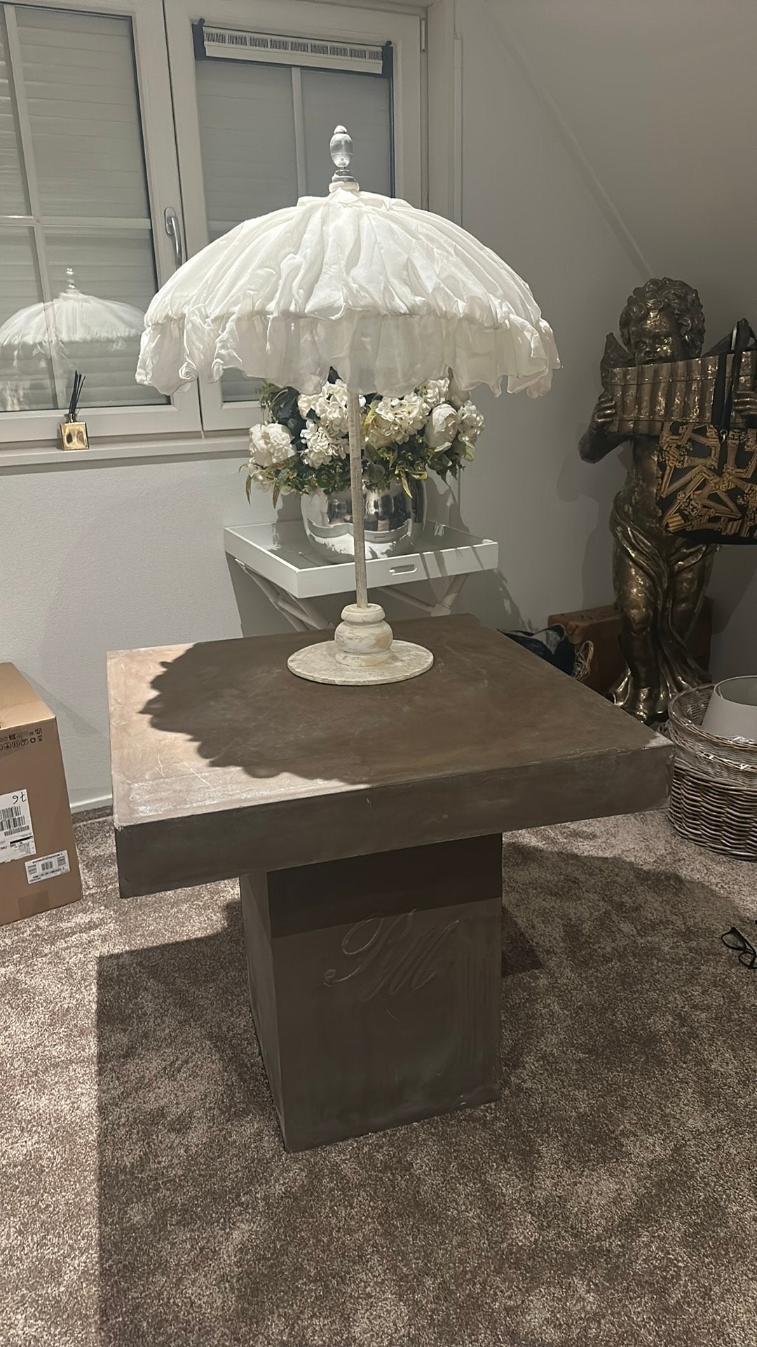Nieuwe stenen rivera maison tafel met parasol, Ophalen of Verzenden, Nieuw, Aluminium
