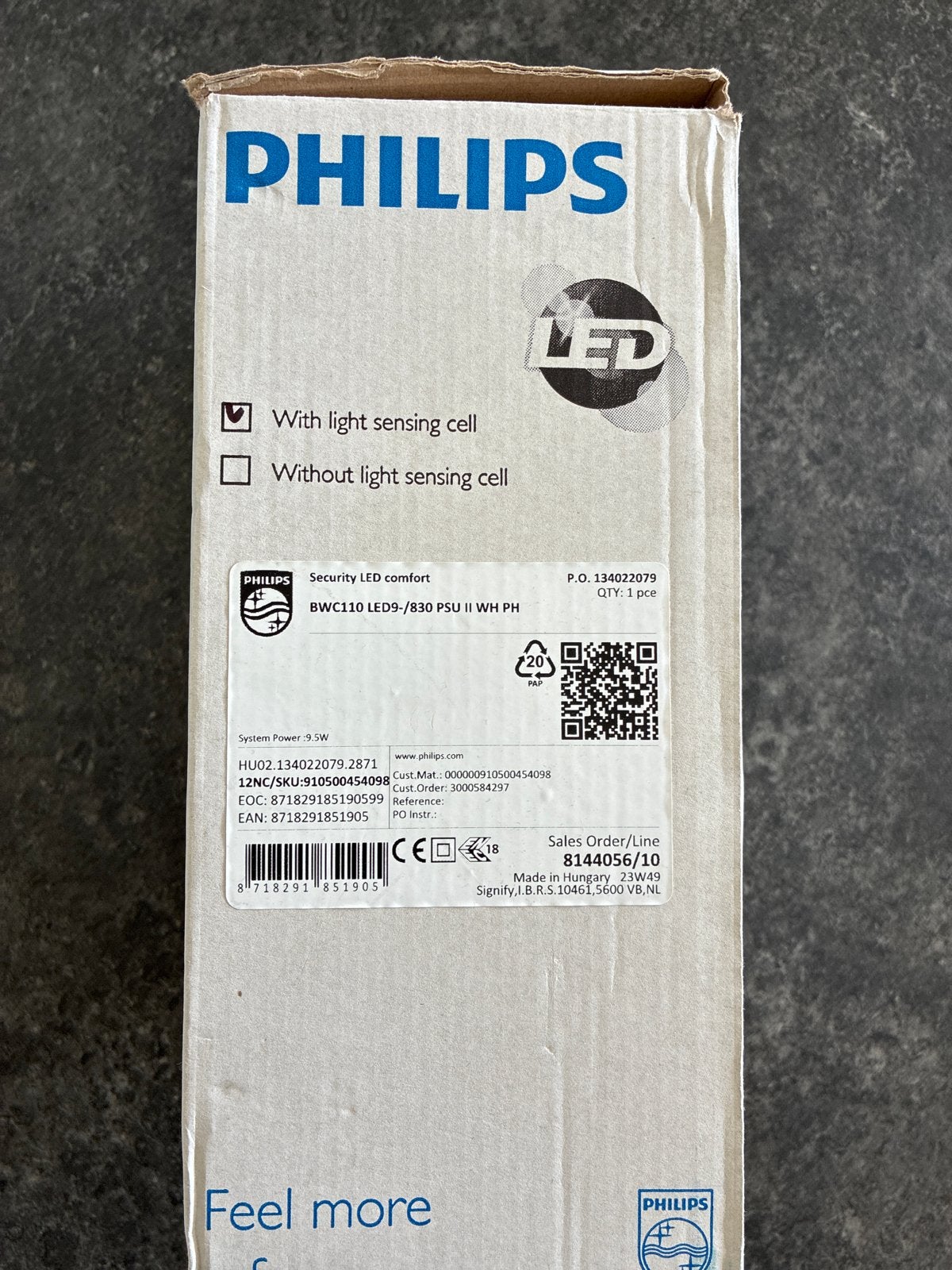 Philips LED BWC110 LED9-/830 PSU II WH PH - Nieuw, Met sensor, Ophalen of Verzenden, Nieuw, Philips