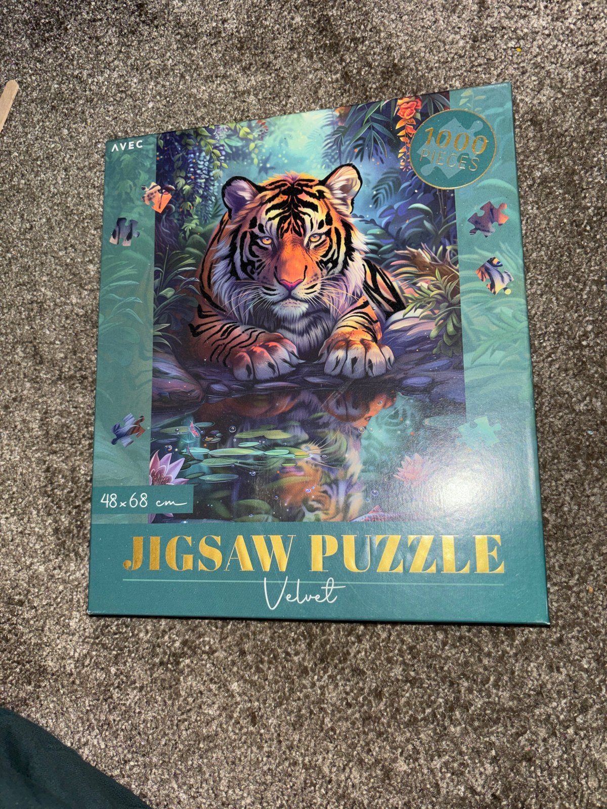 Nieuwe Jigsaw Puzzel Tijger 1000 Stukjes 48x68 cm, Ophalen of Verzenden, 500 t/m 1500 stukjes, Nieuw, Legpuzzel