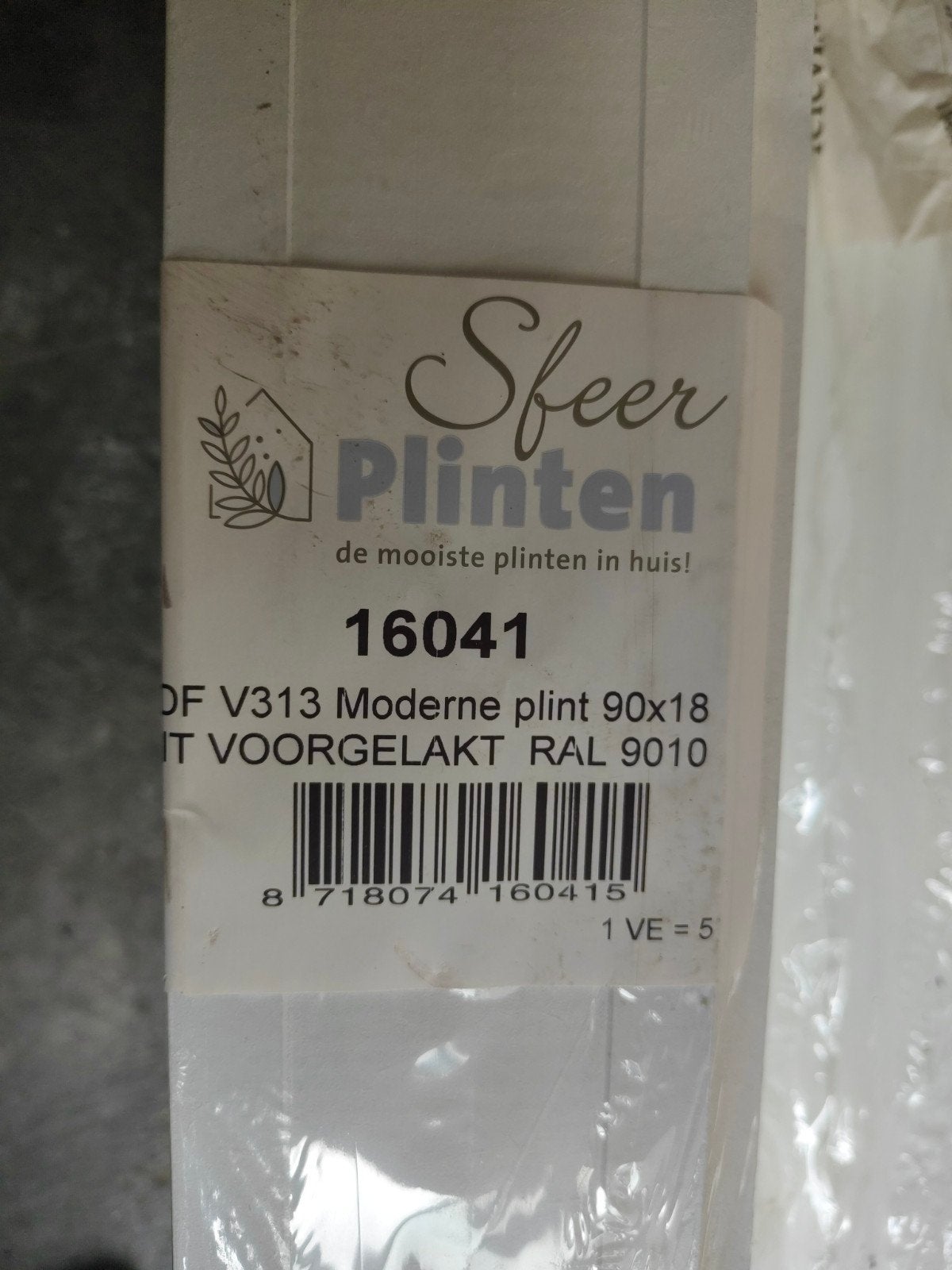 Sfeer Plinten MDF V313 Moderne plint 90x18 voorgelakt, Ophalen, Nieuw, Mdf, 250 cm of meer