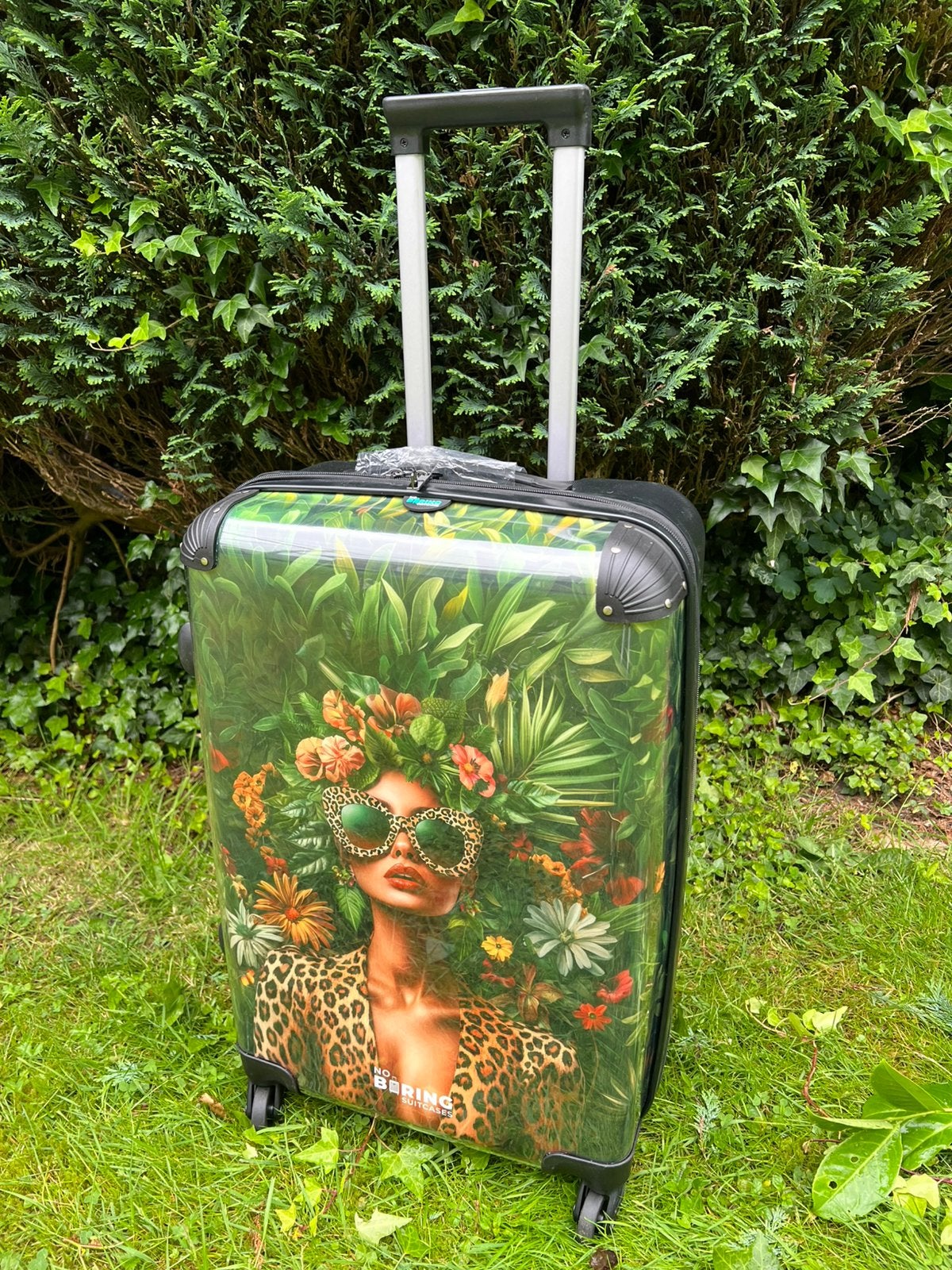 Koffer / ruimbagage vrouw / bloemen, Hard kunststof, 45 tot 55 cm, Nieuw, Ophalen of Verzenden
