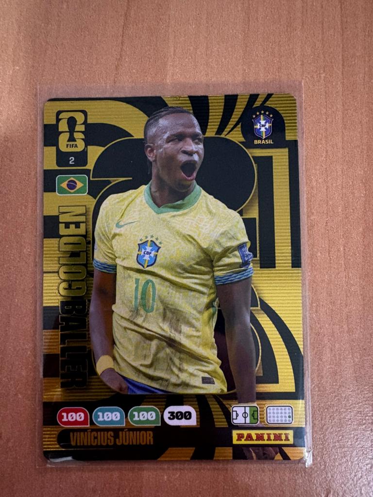 Golden Baller #2 Vinicius Junior Panini FIFA World Cup 2026, Ophalen of Verzenden, Nieuw, Plaatje