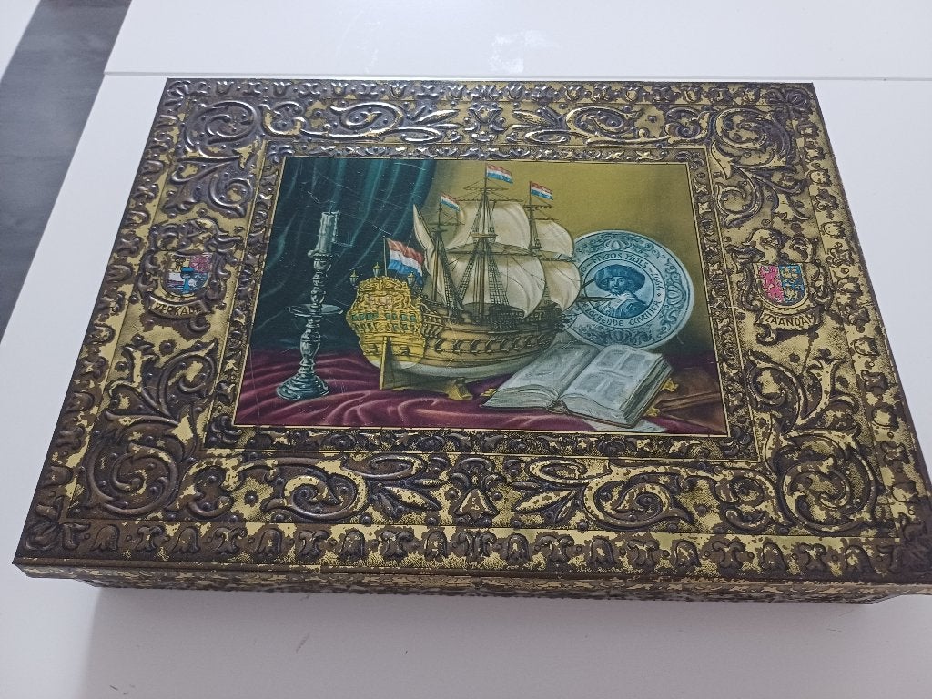 Vintage metalen blik/opbergsoos van Royal Verkade Zaandam, Verzamelen, Ophalen of Verzenden, Gebruikt, Koek(jes), Verkade