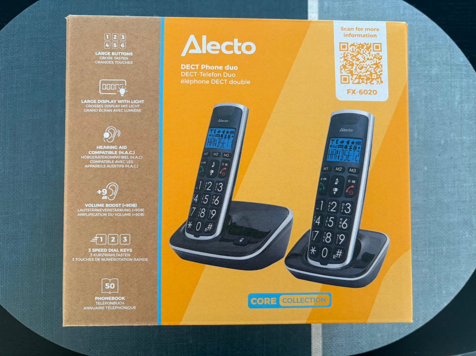 Alecto FX-6020 - Senior DECT telefoon met grote toetsen, Telecommunicatie, Ophalen of Verzenden, Nieuw, 2 handsets