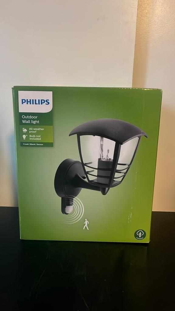 Philips buitenlamp Creek Zwart Sensor, Ophalen of Verzenden, Nieuw