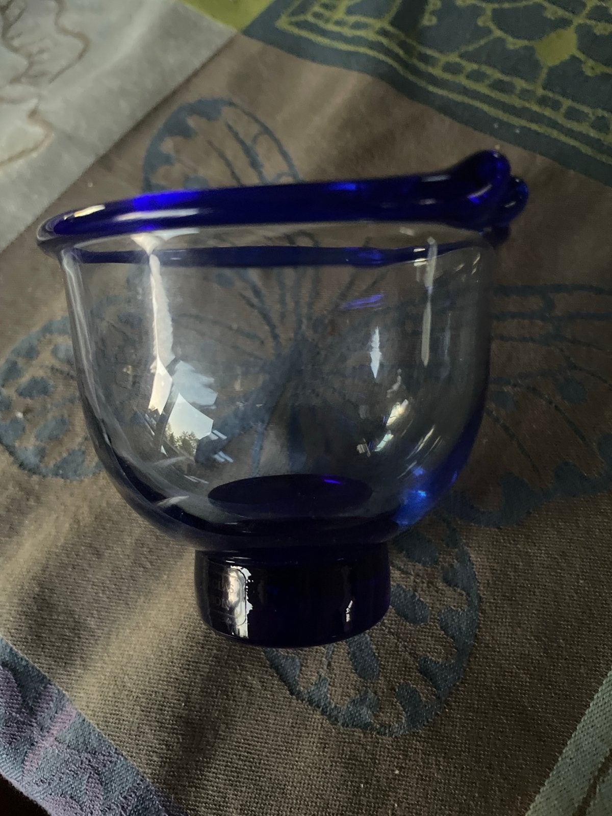Glazen schaaltje blauw - Madam Klassbol - Zweden, Ophalen of Verzenden