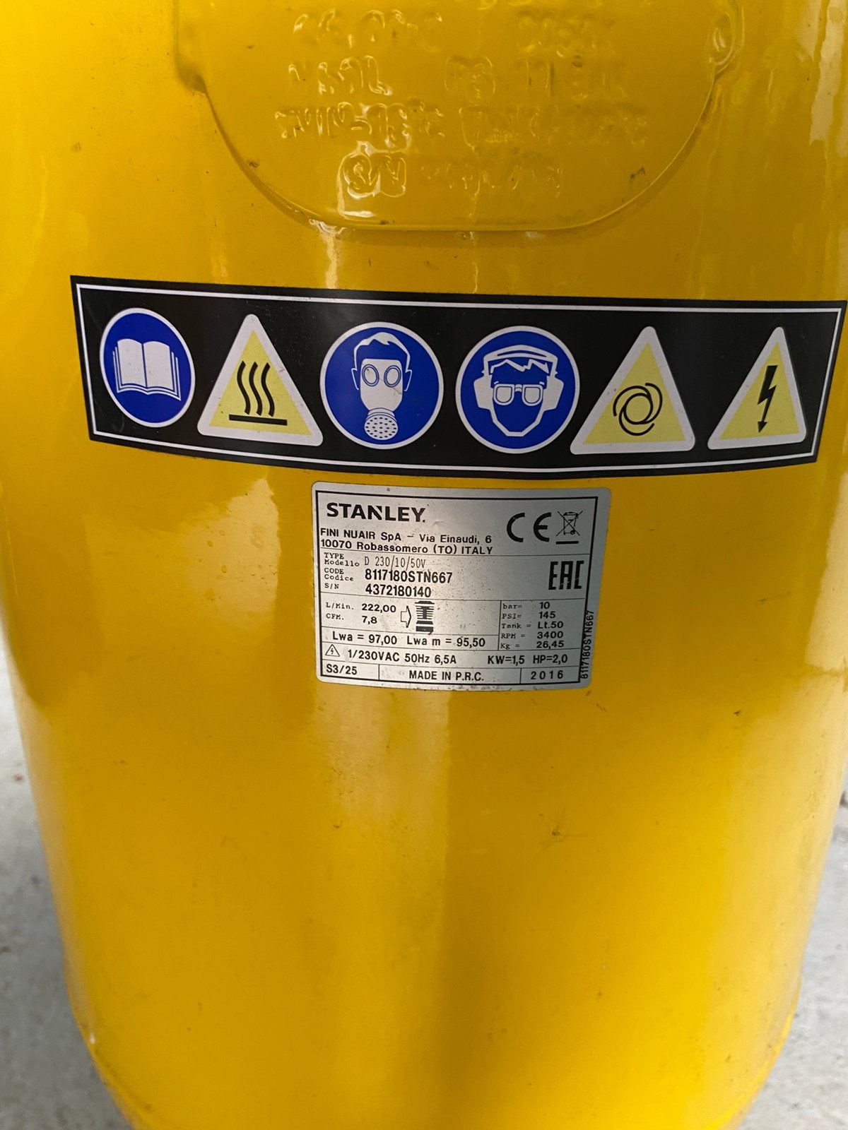 Tekoop Stanley compressor, Ophalen, 6 tot 10 bar, Zo goed als nieuw, Minder dan 200 liter/min