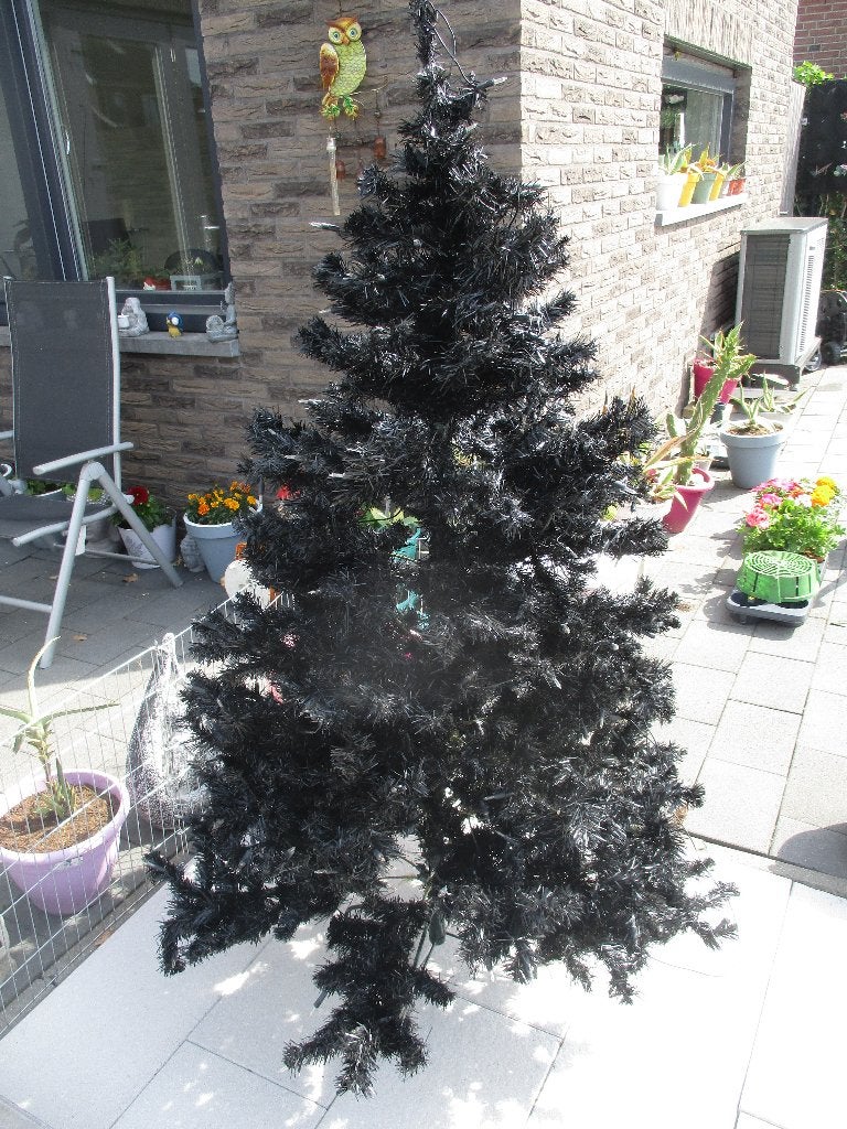 kunst kerstboom zwart 1.80 m, Diversen, Ophalen, Gebruikt