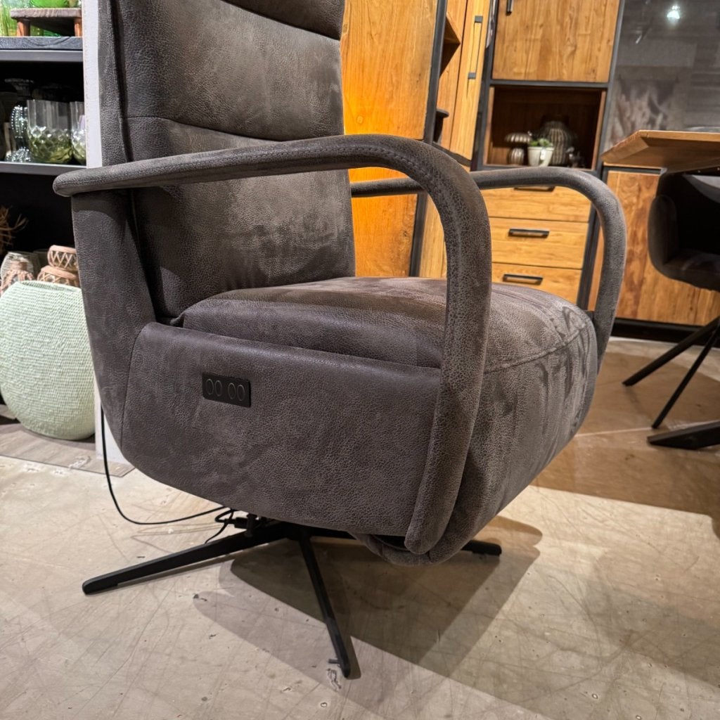 Relaxfauteuil Seduto Microleder Dakota Grey Elektrisch -, Niet ingevuld, Niet ingevuld, Niet ingevuld