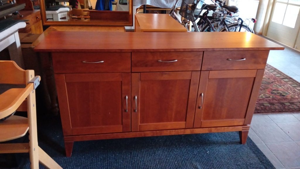 kersenhouten tafel & dressoir, Ophalen, Gebruikt, 50 tot 100 cm, Kersenhout