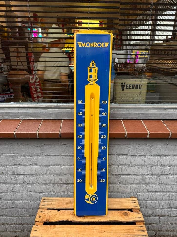 Vintage Monroe Thermometer - Garage Decoratie, Ophalen, Reclamebord, Gebruikt, .