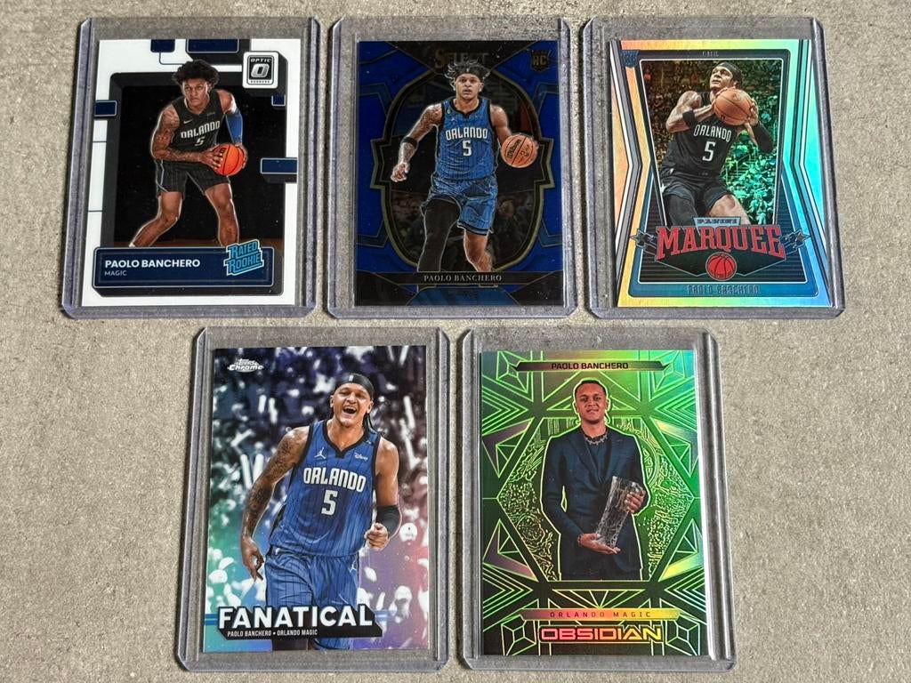 Paolo Banchero (incl 3x RC) NBA basketbalkaarten, Ophalen of Verzenden, Zo goed als nieuw, Meerdere plaatjes