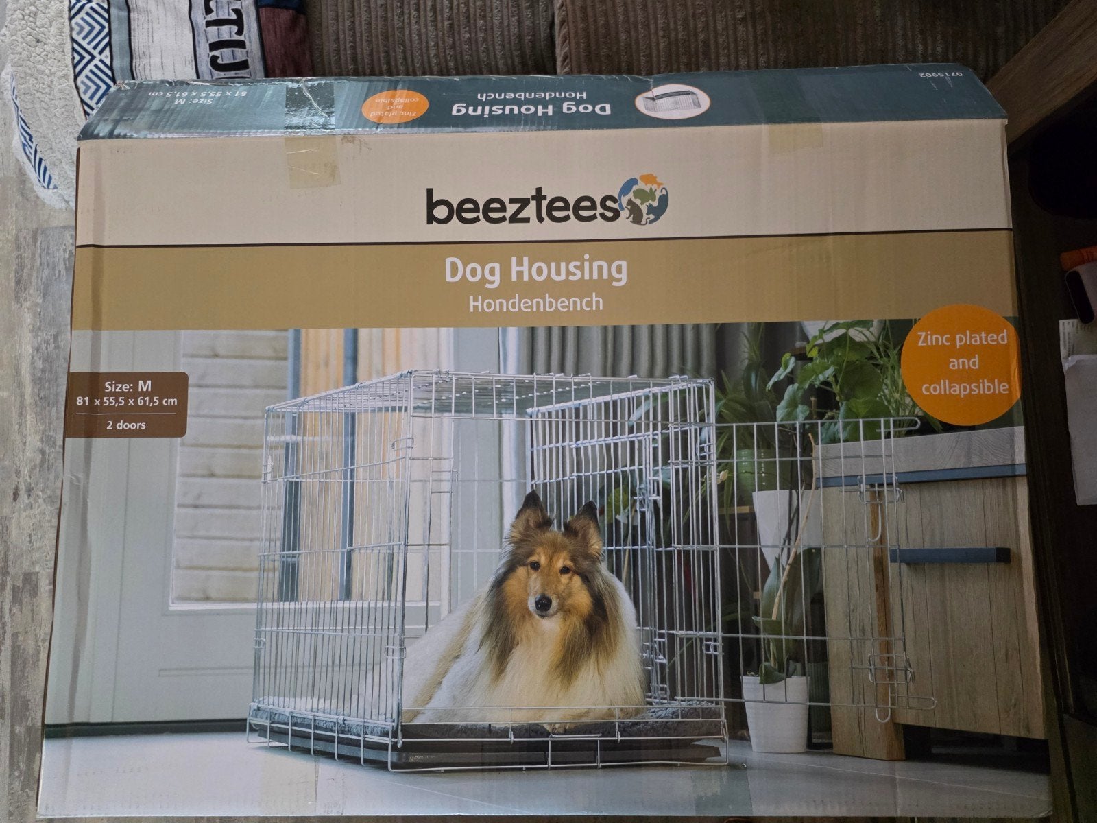 beeztees hondenbench M, Dieren en Toebehoren, Ophalen, Kooi, 60 tot 90 cm, Zo goed als nieuw