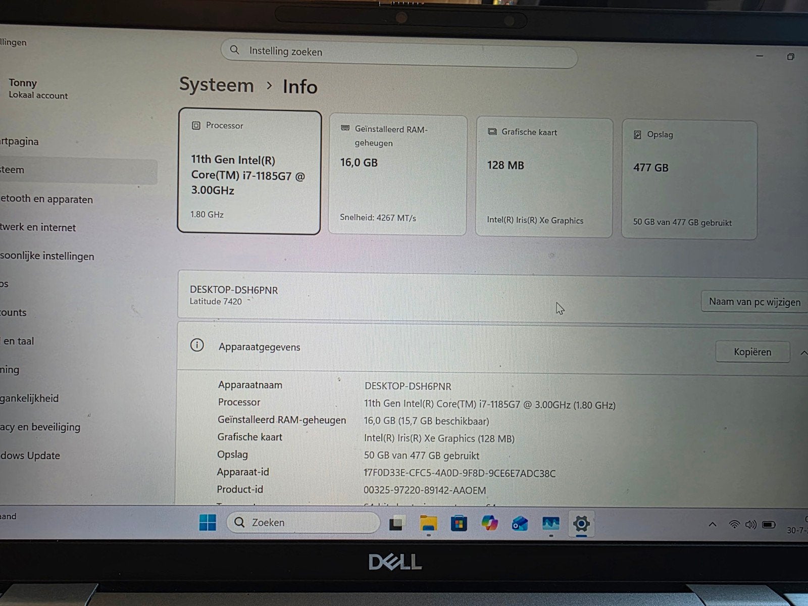 Dell Latitude 7420 i7-1185G7 | 16GB | 512GB | WD19TBS Dock, 2 tot 3 Ghz, Qwerty, DELL Latidude, 14 inch