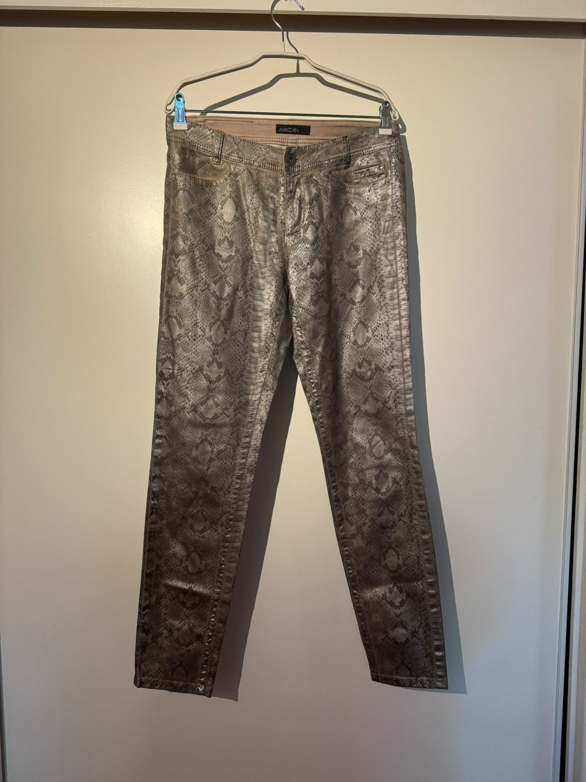 Bruin/grijze marccain broek met slangen print maat 3/38, Maat 38/40 (M), Bruin, Ophalen of Verzenden, Zo goed als nieuw