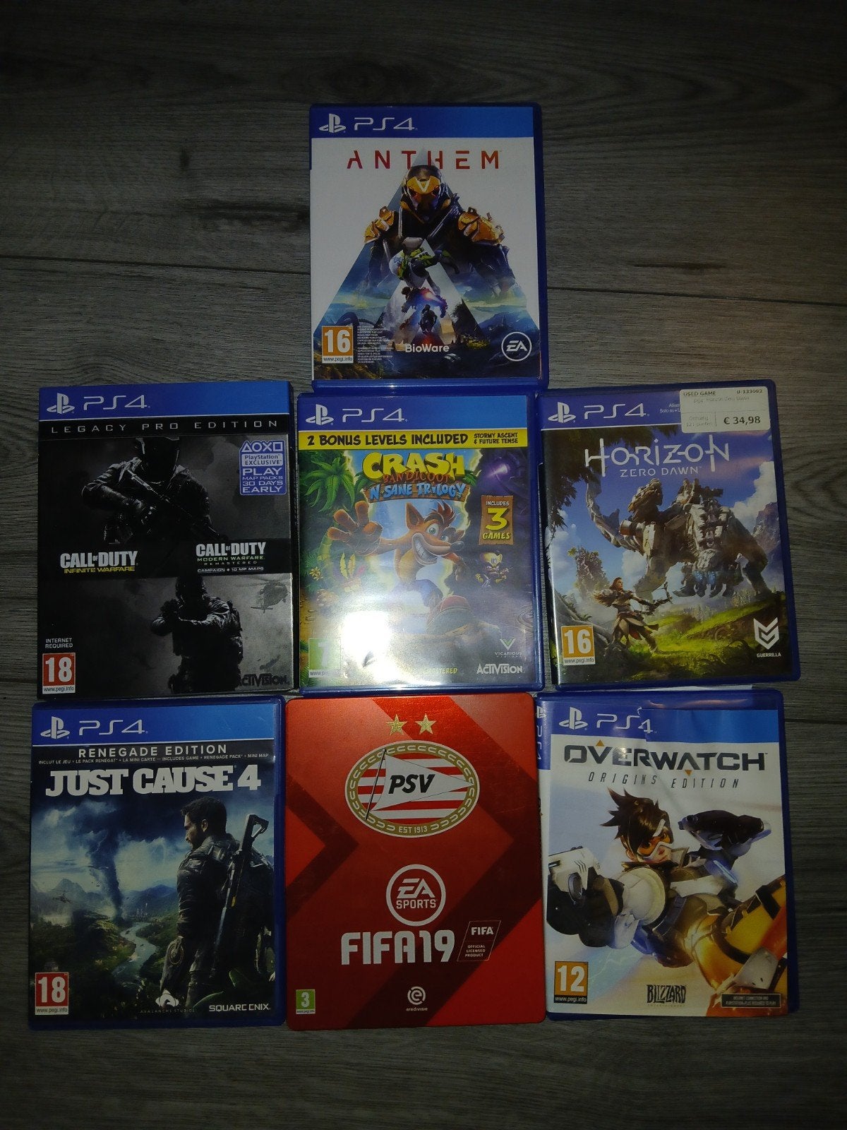 7 PS4 games: Anthem, Call of Duty, Crash Bandicoot, Horizon, Online, Gebruikt, Vanaf 18 jaar, 3 spelers of meer