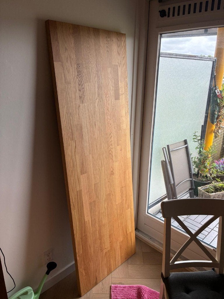 IKEA KARLBY werkblad eikenfineer 186 cm – met scheur, Huis en Inrichting, Keuken | Keukenelementen, Ophalen, Gebruikt, 50 tot 100 cm