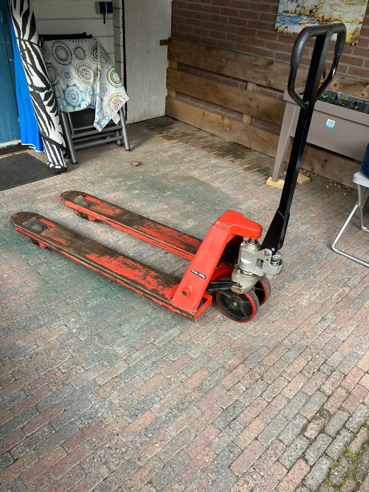 Pompwagen / palletwagen 2500 kg, Doe-het-zelf en Verbouw, Ophalen, Gebruikt