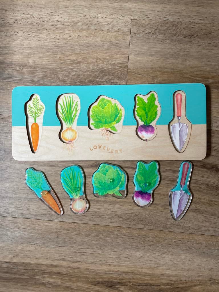 Lovevery moestuin puzzel, Ophalen of Verzenden, Zo goed als nieuw, Puzzelen