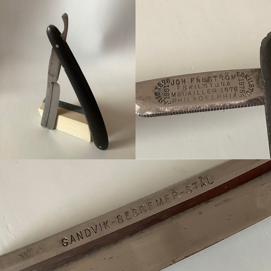 Antiek open Frameback scheermes Engström 1881 Eskilstuna, Ophalen of Verzenden