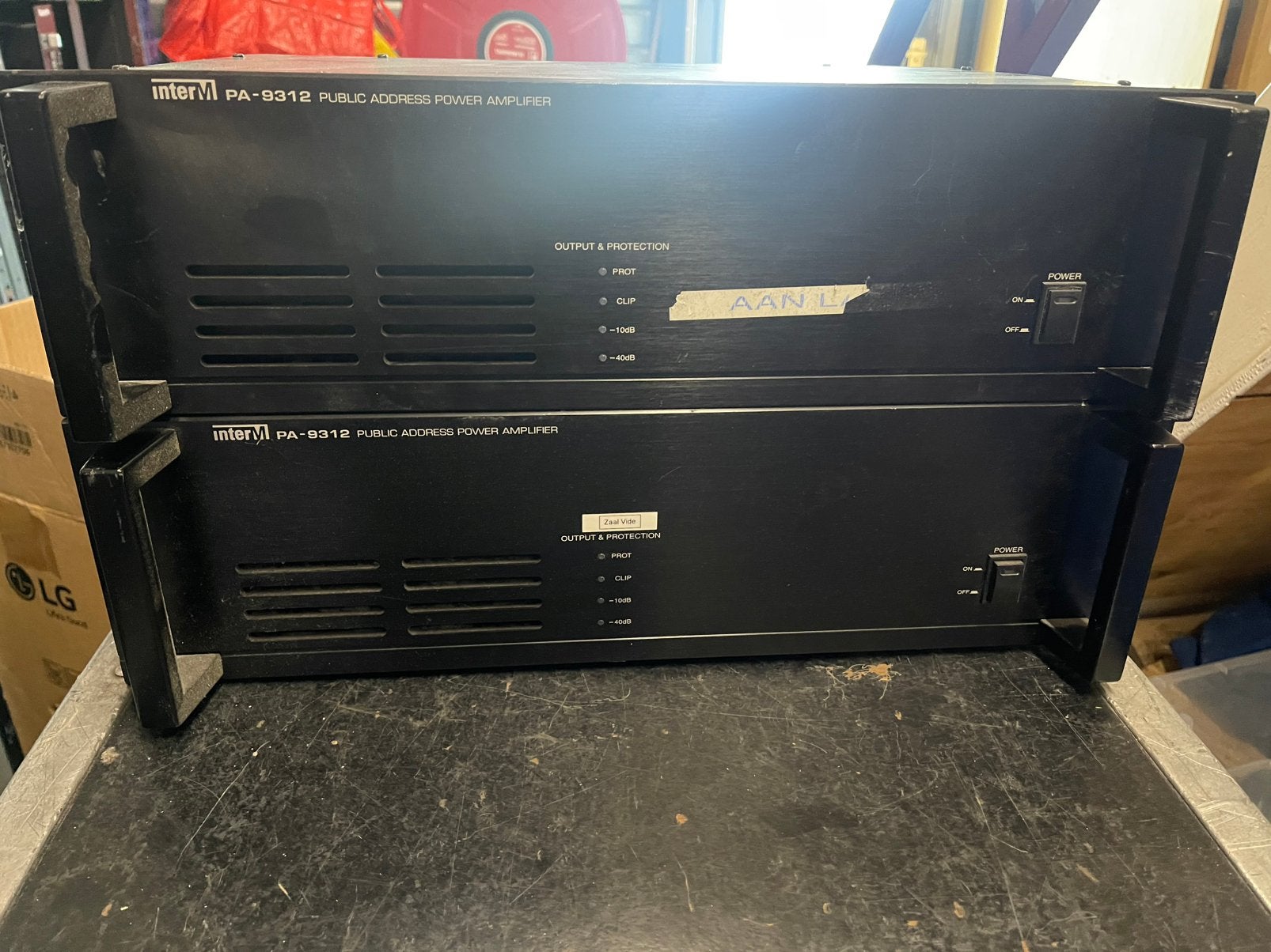 interM (bose) Versterker PA-9312 vermogen 120Watt Mono 2Stuk, Ophalen, Gebruikt, Audio