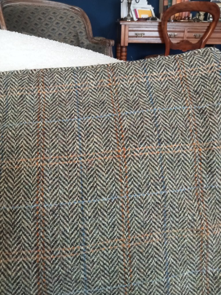 Twee Harris Tweed kussenhoezen bruin/olijf herringbone, Overige merken, Meerkleurig, Ophalen of Verzenden, Zo goed als nieuw