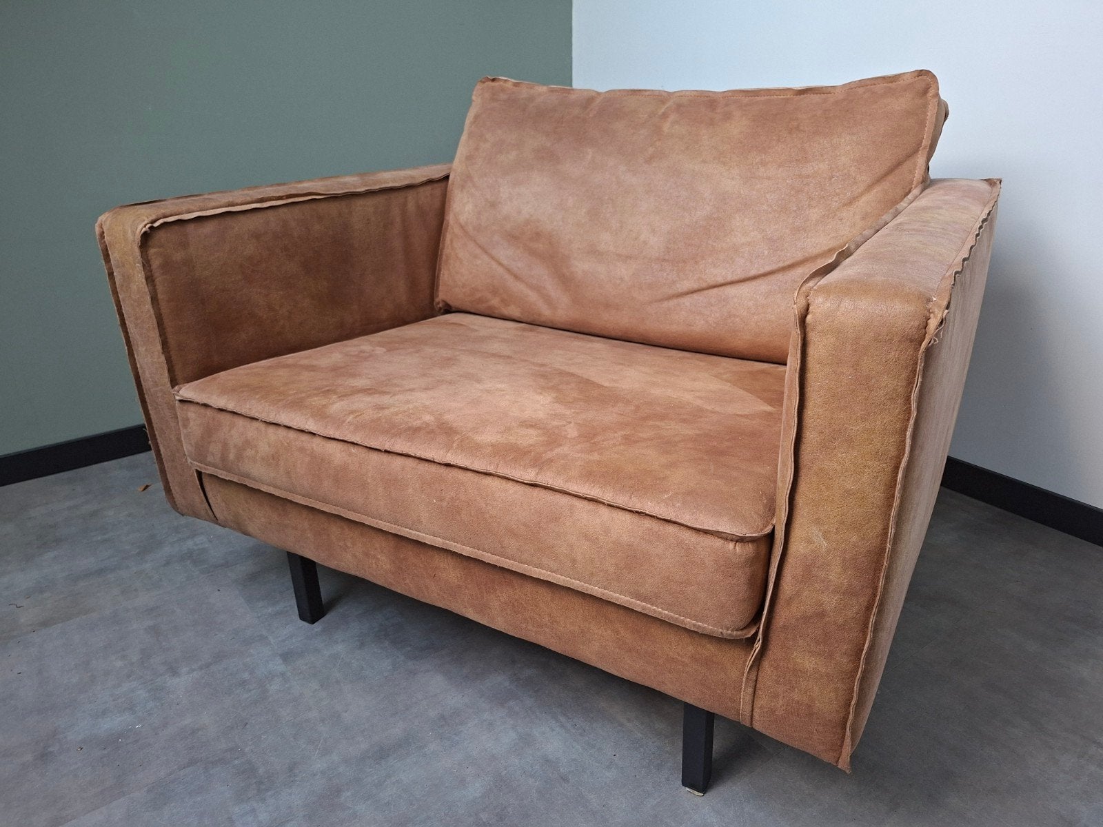 Be Pure fauteuil in cognac kleur, Ophalen, Gebruikt, 75 tot 100 cm, 75 tot 100 cm