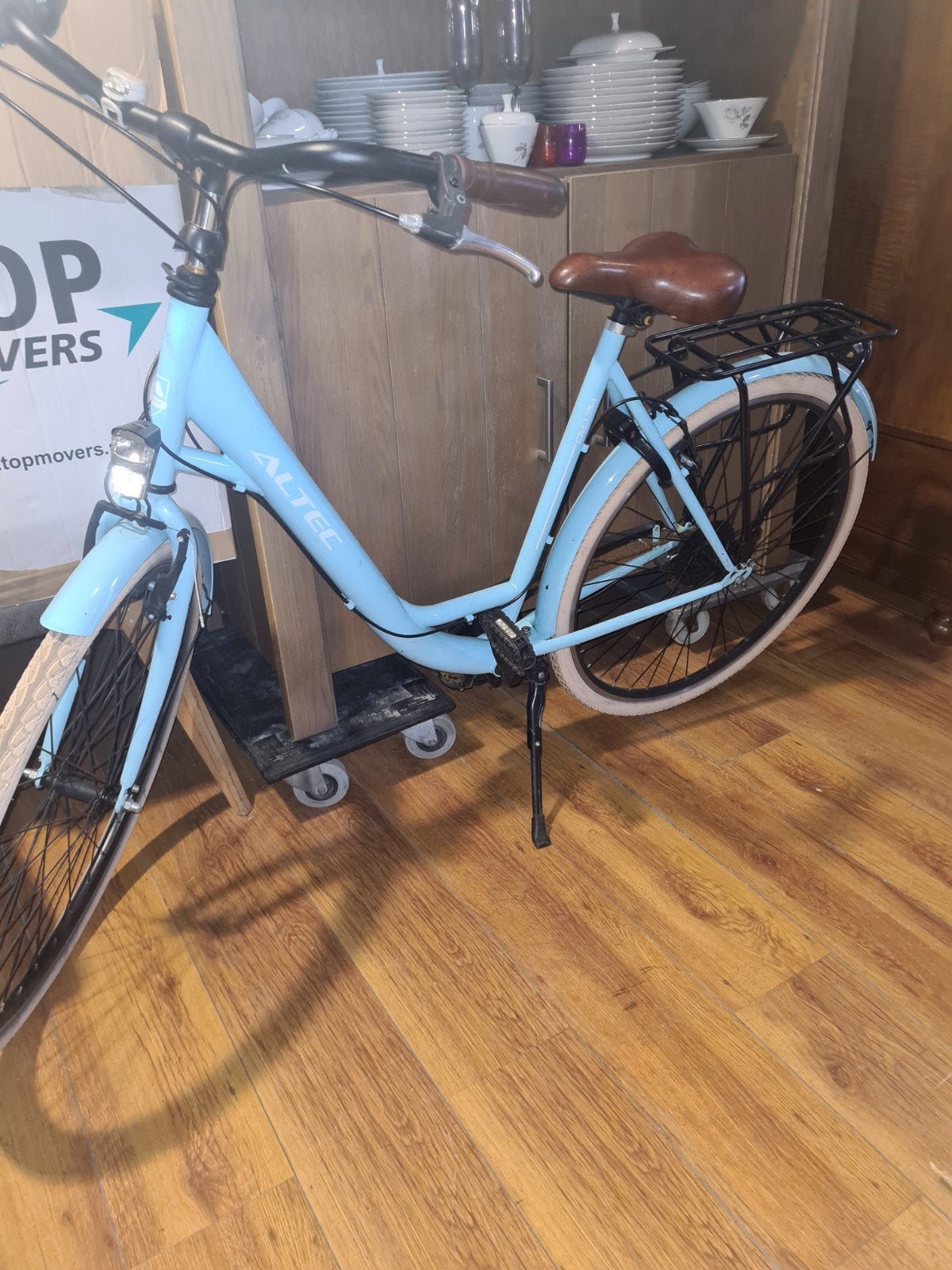 Altec Stadsfiets Damesfiets Lichtblauw 28inch, Velgrem, 50 tot 53 cm, Ophalen, Overige merken