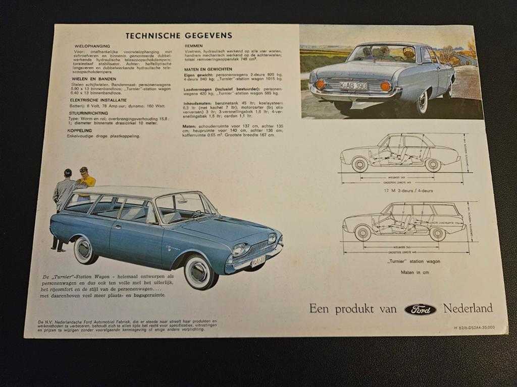 Brochure Ford Taunus 17M 1962, Ophalen of Verzenden, Zo goed als nieuw, Ford