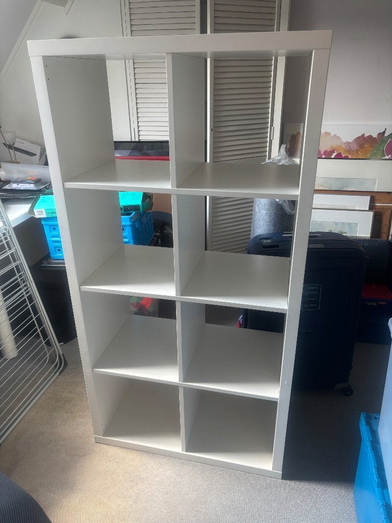 Ikea Kallax kast wit, 8 vakken, paar kleine beschadigingen, Ophalen, Gebruikt, 100 tot 150 cm, 50 tot 100 cm
