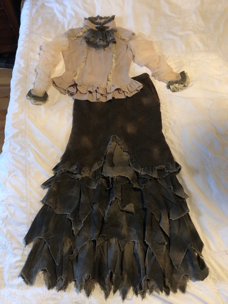 RQ-BL (Red Queen's Black Legion) Steampunk top & rok, Kleding | Dames, Maat 38/40 (M), Overige typen, Ophalen of Verzenden, Zo goed als nieuw