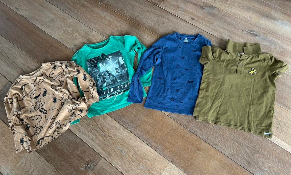 Shirts longsleeve, polo 122-128 4 stuks, Ophalen of Verzenden, Zo goed als nieuw, Maat 128