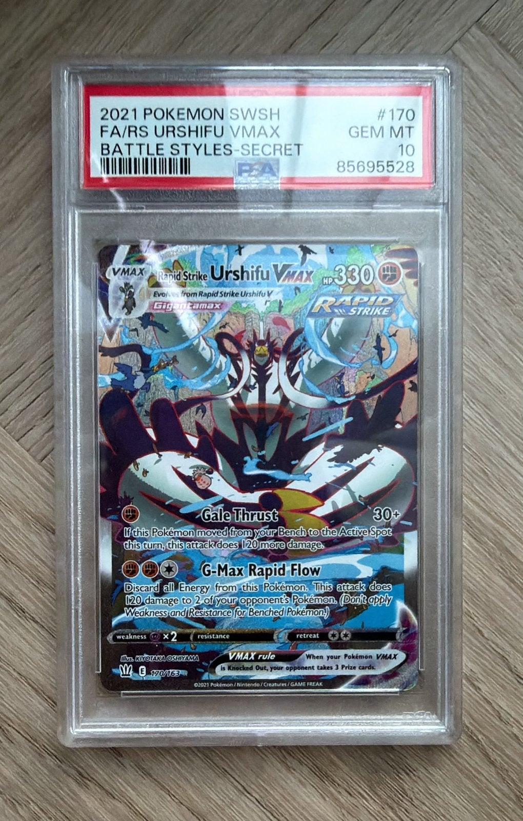 Rapid Strike Urshifu VMAX #170 PSA 10, Hobby en Vrije tijd, Verzamelkaartspellen | Pokémon, Ophalen of Verzenden, Zo goed als nieuw