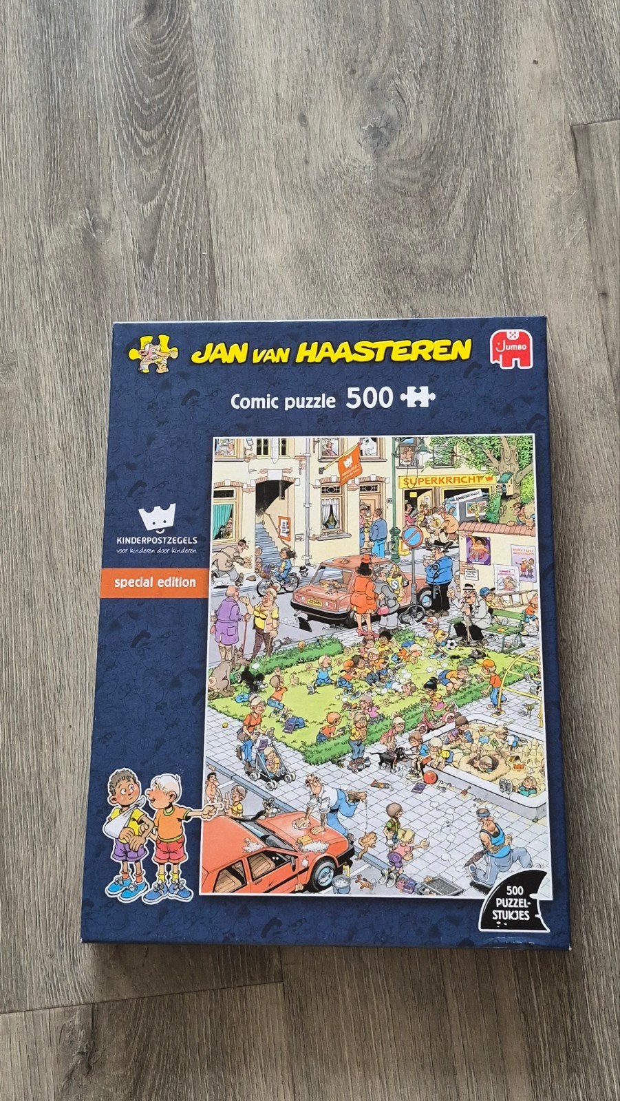 Jan van Haasteren puzzel kinderpostzegels special edition, Ophalen of Verzenden, 500 t/m 1500 stukjes, Zo goed als nieuw, Legpuzzel