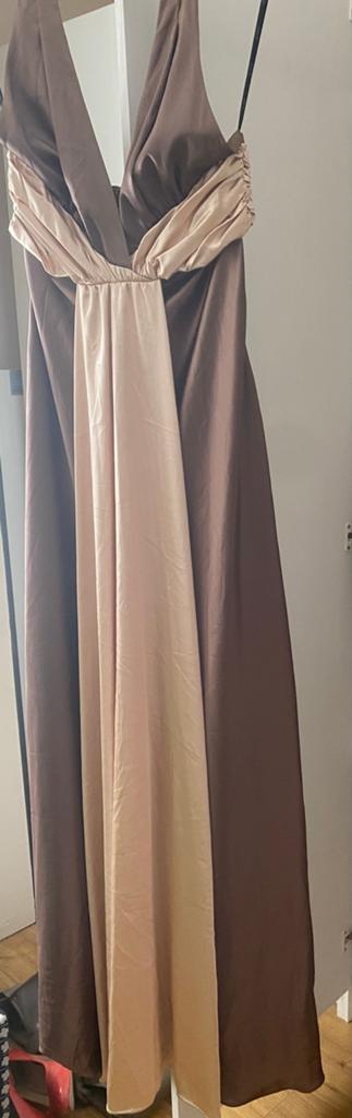 Lange jurk, Maat 38/40 (M), Galajurk, Beige, Ophalen of Verzenden